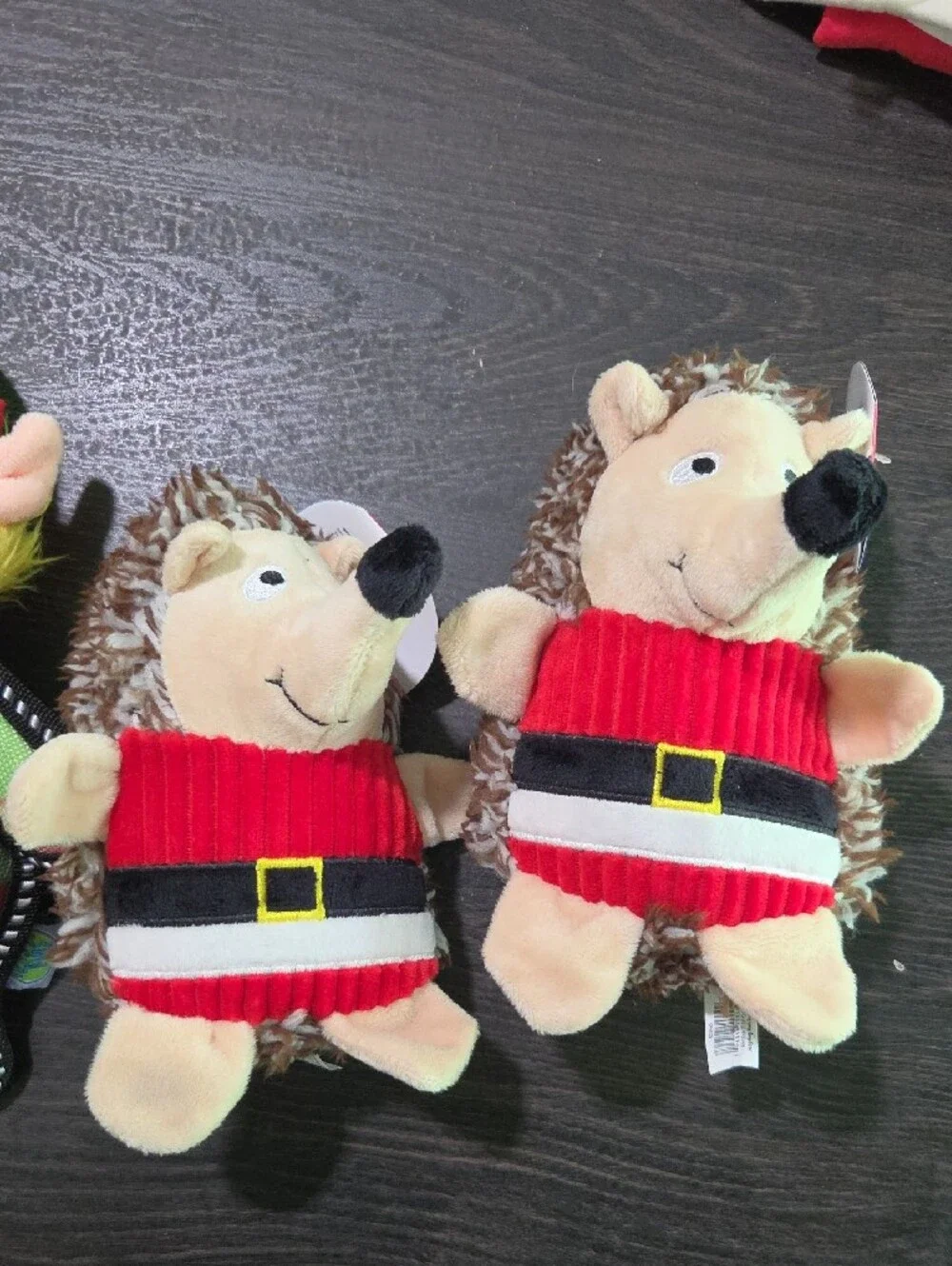 Festive Elf Plush Dog Toy - Green and Red